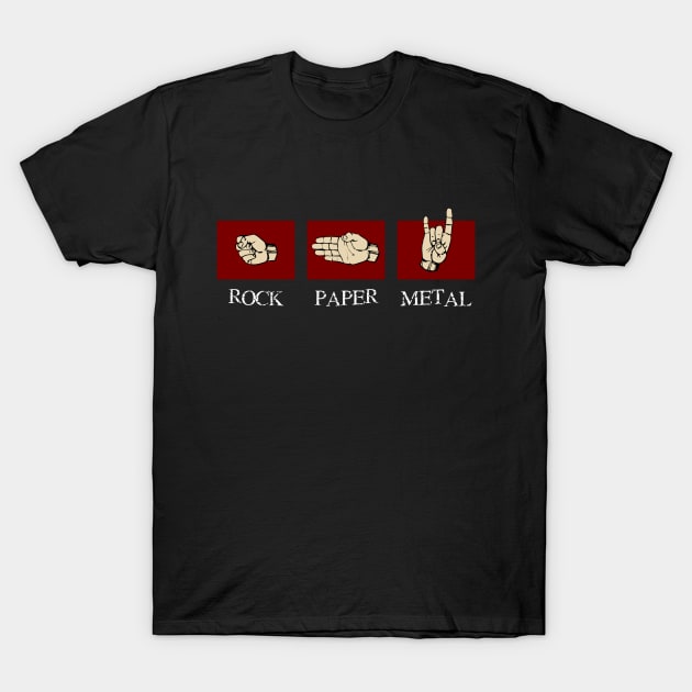 Rock Paper Metal T-Shirt by Cosmo Gazoo